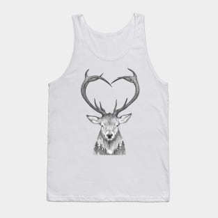 Deer with heart Tank Top